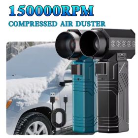Powerful Portable Turbo Jet Fan, 150000 RPM, 2500mAh Battery, Type C Fast Charging Ideal For Computer Cleaning Yard Mainte (Option: Black)